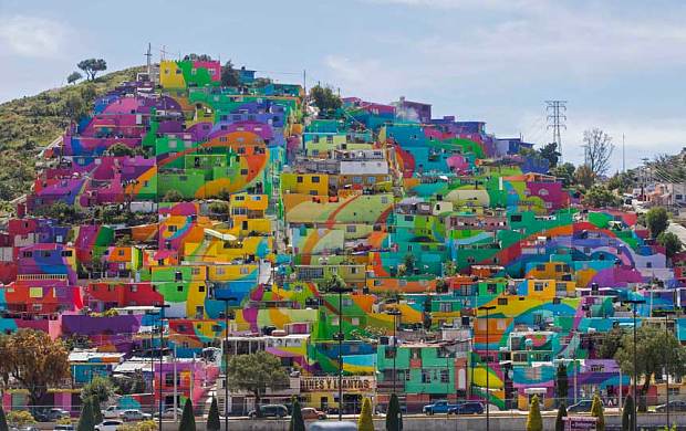 Spectacular vibrant hues paint Mexican town top to bottom